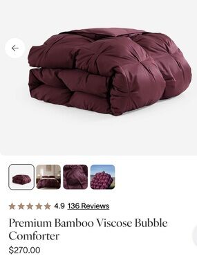 Plum Bamboo Viscose Bubble Comforter - Sunday Citizen